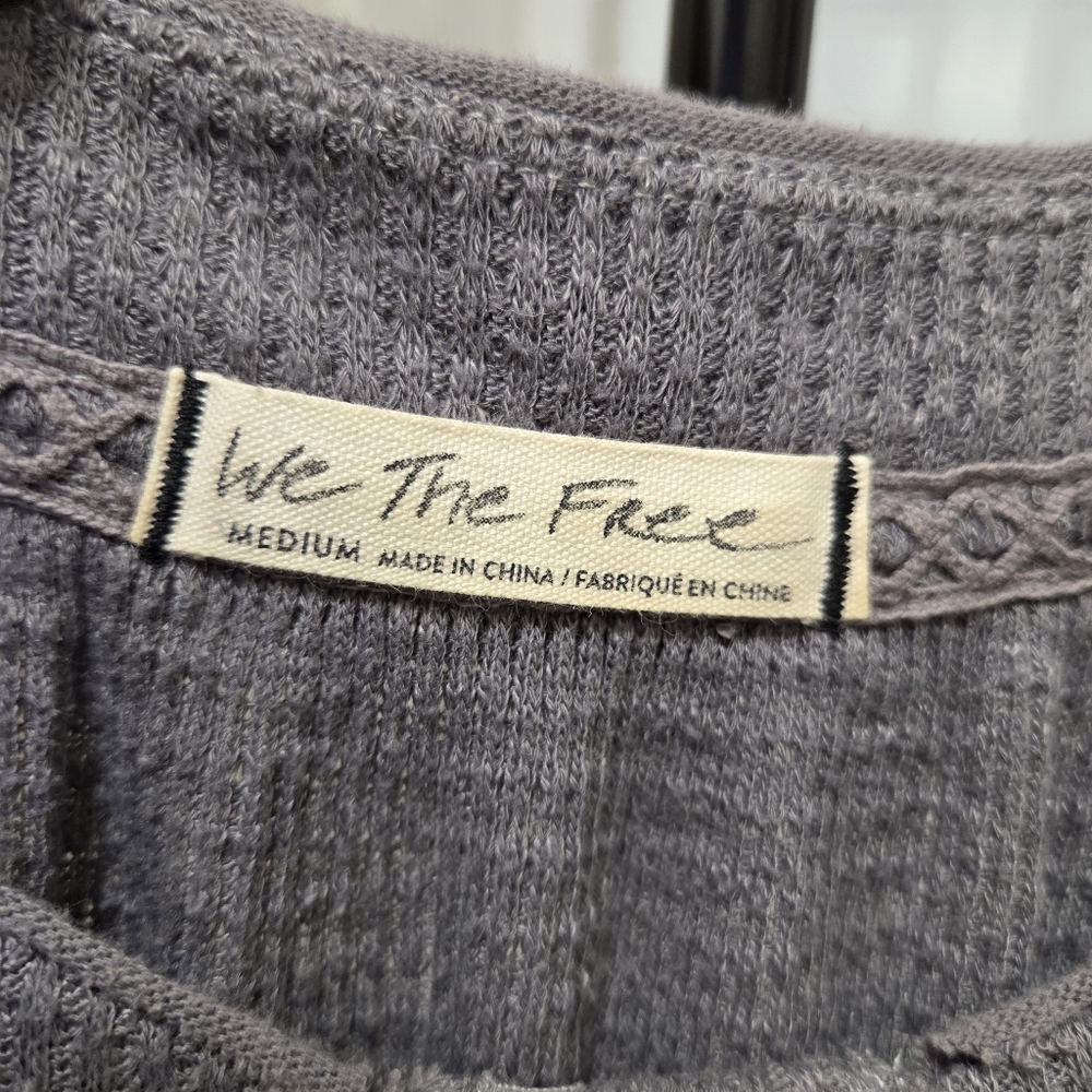 We The Free Gray Long Sleeve Button Henley Tunic - Picture 4 of 10